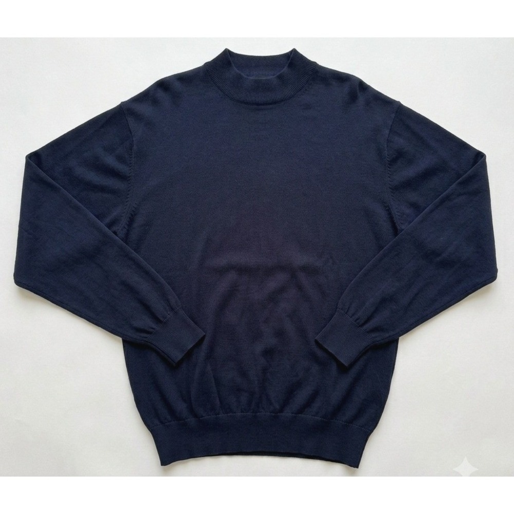 MURANO by Raffi Sweater‎ Mens XL Navy Blue Cotton Modal Made Italy Crew Neck